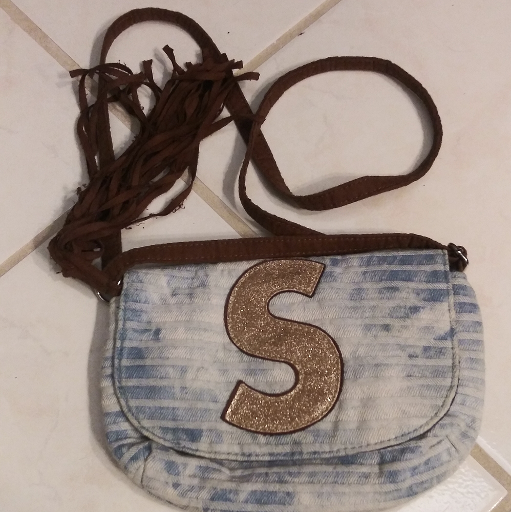 Girls monogram letter S purse